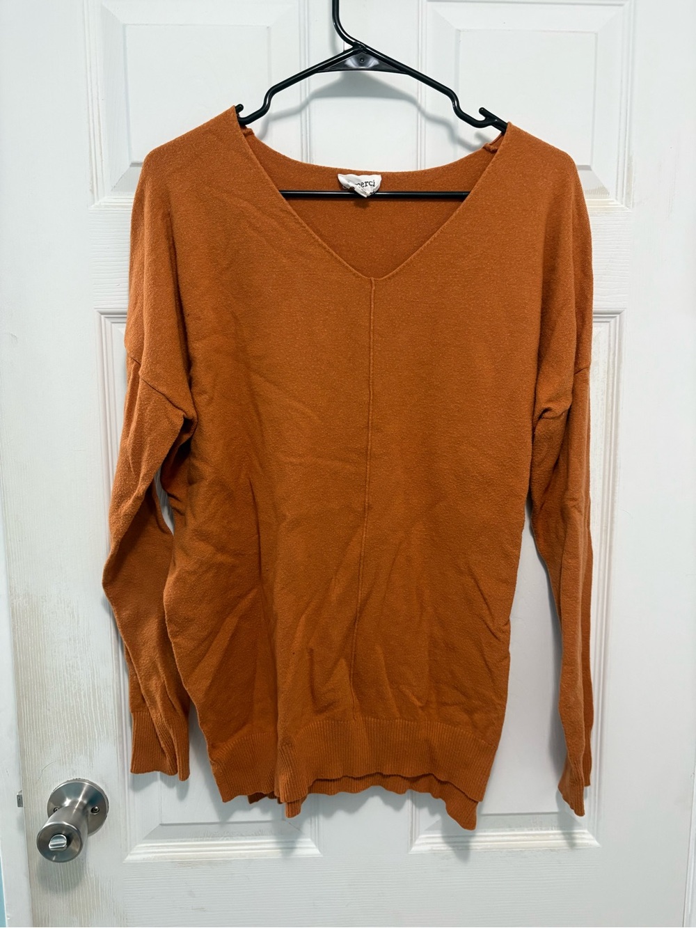 Women's Scoop Neck Pullover Sweater - Rust